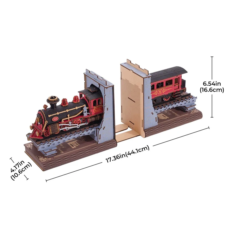 Kit de construction en bois pour serre-livres – Train du siècle
