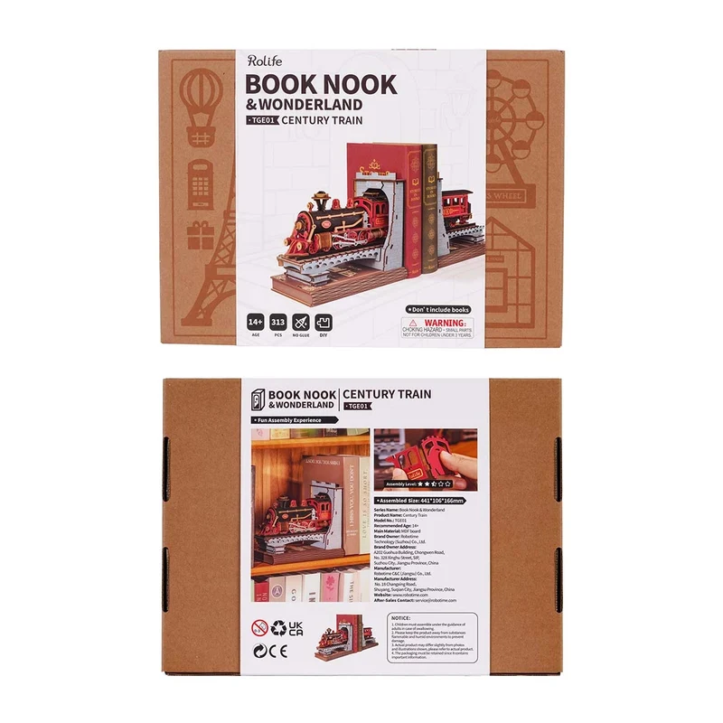Kit de construction en bois pour serre-livres – Train du siècle