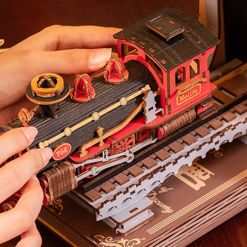 Kit de construction en bois pour serre-livres – Train du siècle