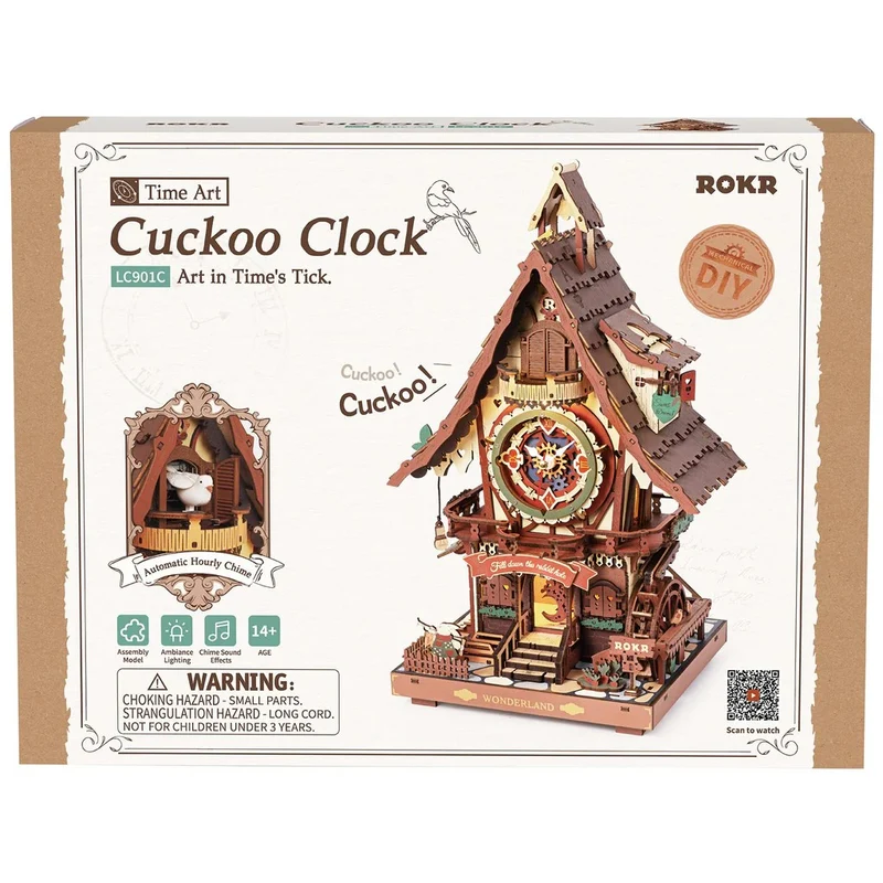 Kit de Construction Horloge à Coucou Alice au Pays des Merveilles en Bois