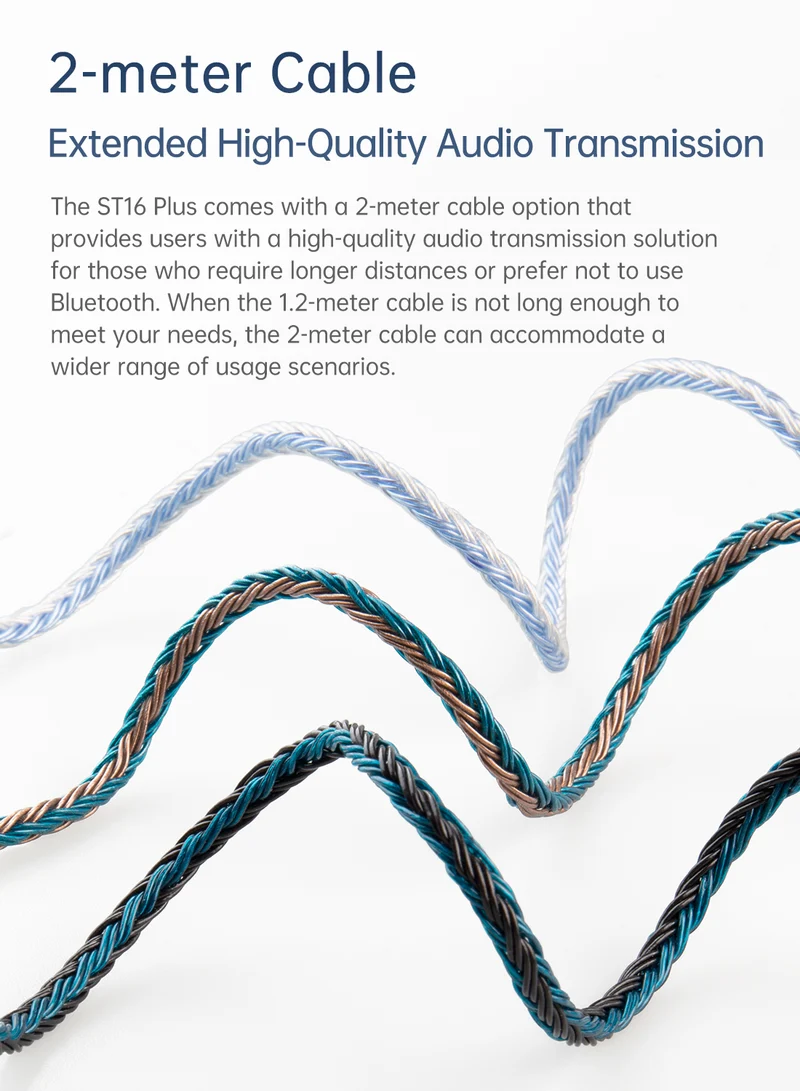 【KBEAR ST16 Plus】 Crystal 16 Cores 2M Long Upgrade Cable 5N Single Copper Silver-plated