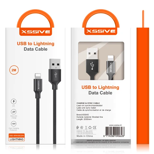 LIGHTNING BRAIDED CABLE 2M XSSIVE
