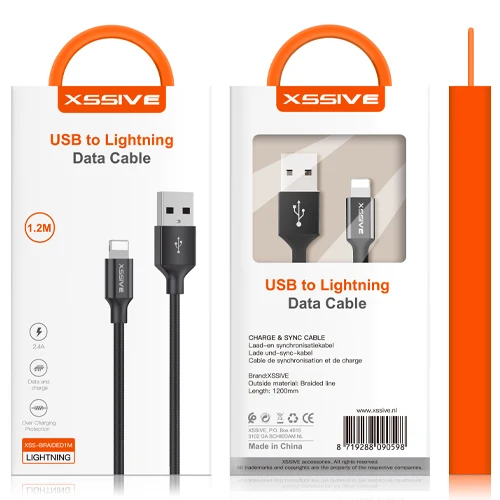 LIGHTNING BRAIDED CABLE 1.2M XSSIVE