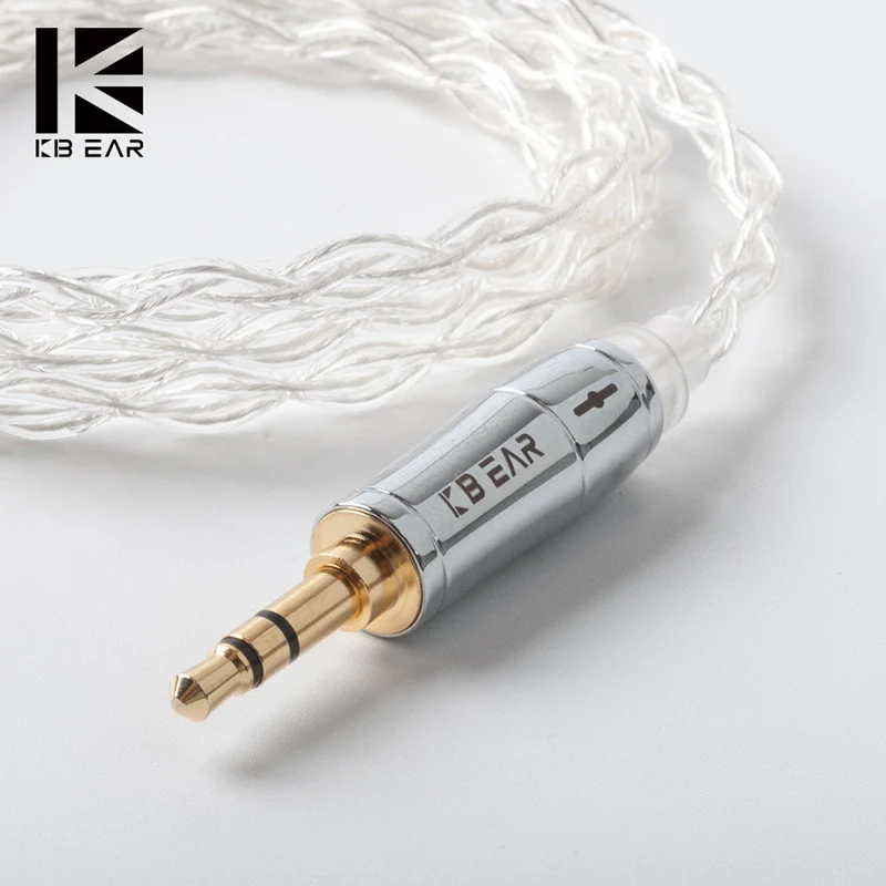 【KBEAR Limpid——Clearance】4 Core 4N 99.99% Purity silver earphone cable, 1.2m Long