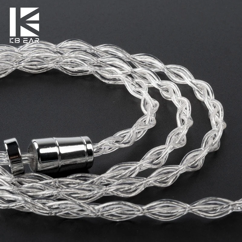 【KBEAR Limpid——Clearance】4 Core 4N 99.99% Purity silver earphone cable, 1.2m Long