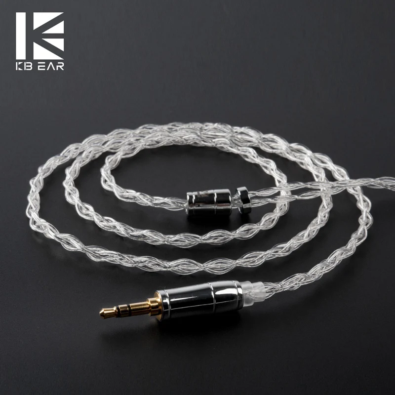 【KBEAR Limpid——Clearance】4 Core 4N 99.99% Purity silver earphone cable, 1.2m Long