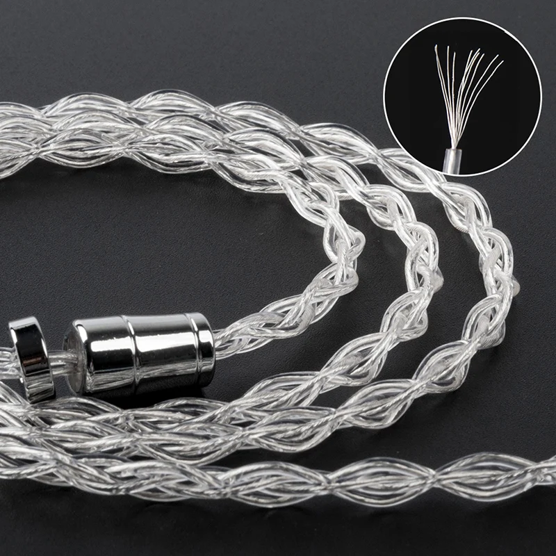【KBEAR Limpid——Clearance】4 Core 4N 99.99% Purity silver earphone cable, 1.2m Long
