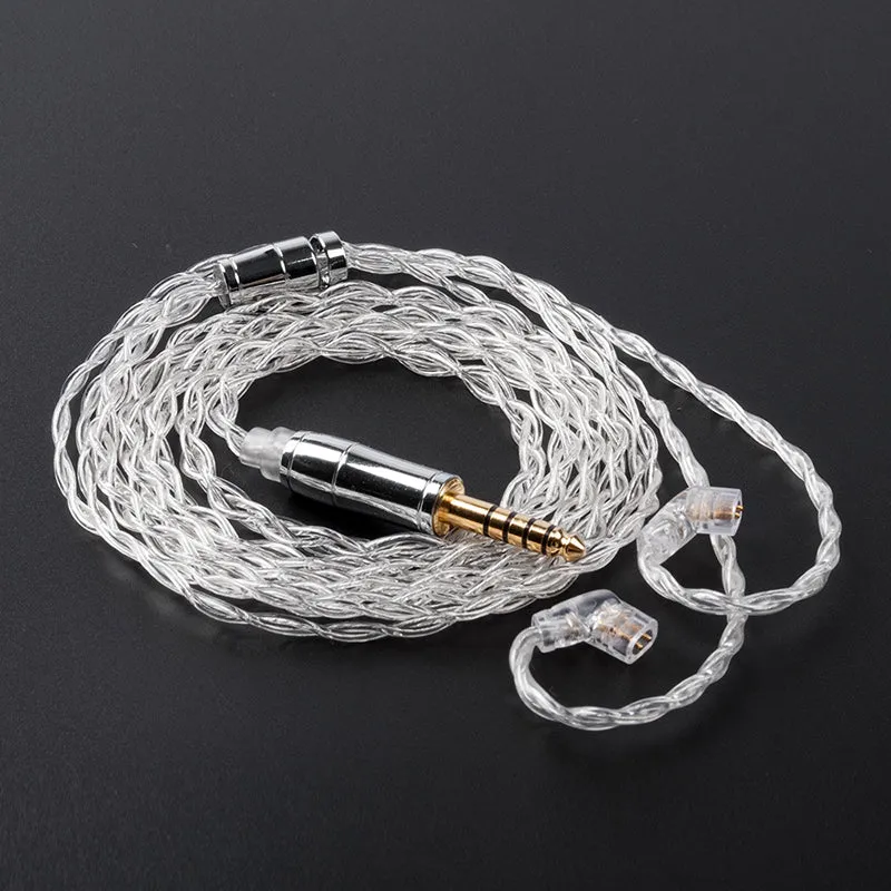 【KBEAR Limpid——Clearance】4 Core 4N 99.99% Purity silver earphone cable, 1.2m Long