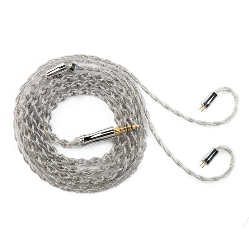【KBEAR Chord】6N Graphene+4N OFC Silver-plated Mixedly Braided Upgrade Cable, 1.2m Long