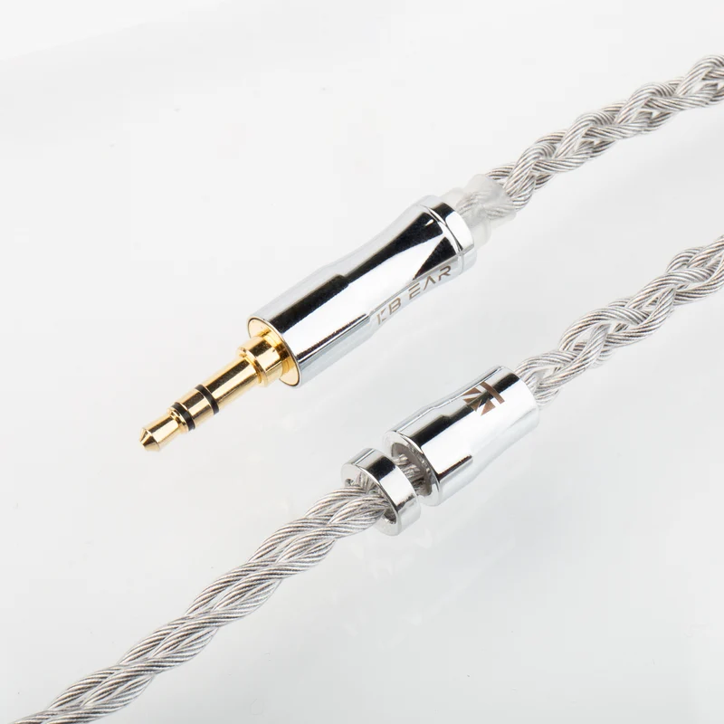 【KBEAR Chord】6N Graphene+4N OFC Silver-plated Mixedly Braided Upgrade Cable, 1.2m Long