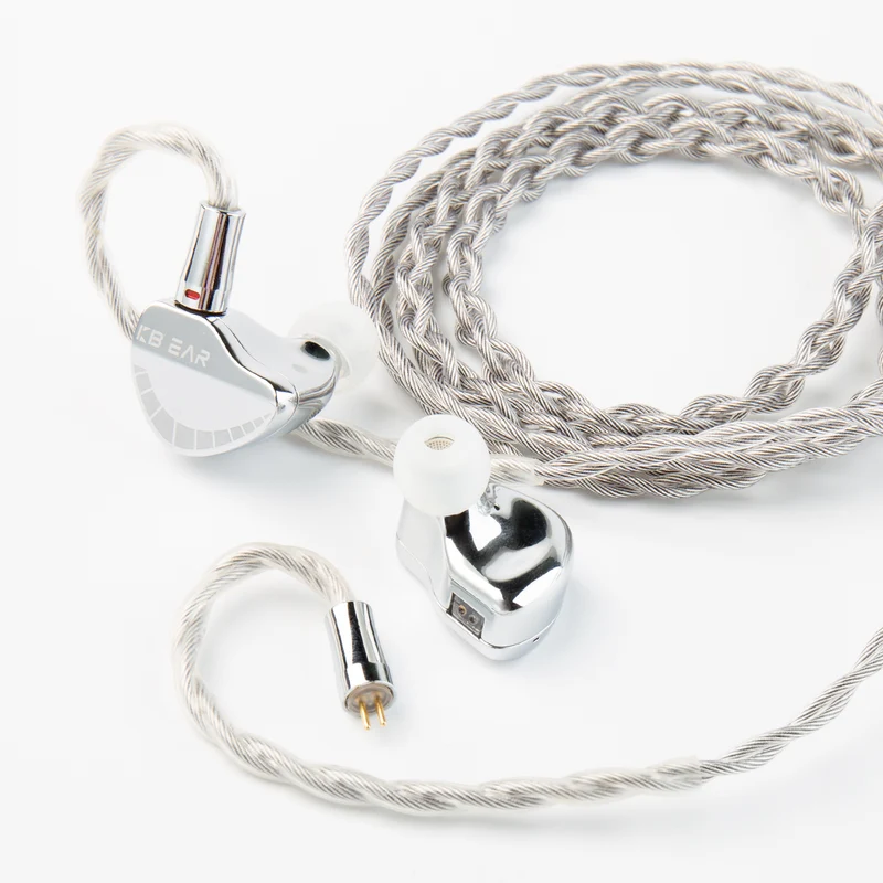 【KBEAR Chord】6N Graphene+4N OFC Silver-plated Mixedly Braided Upgrade Cable, 1.2m Long