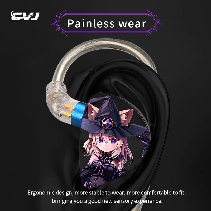 【CVJ Night Elf】 Dual-Channel Three-Unit in Ear Monitor Wired Earbuds with DLC Diamond Diaphragm IEM Earphones