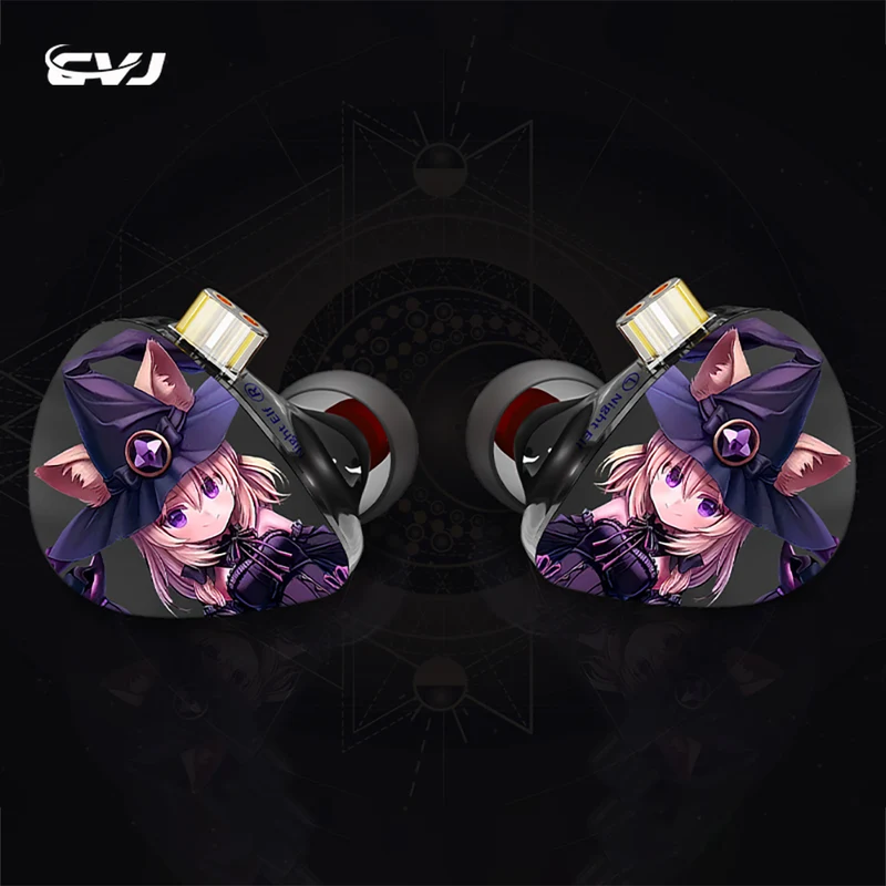 【CVJ Night Elf】 Dual-Channel Three-Unit in Ear Monitor Wired Earbuds with DLC Diamond Diaphragm IEM Earphones