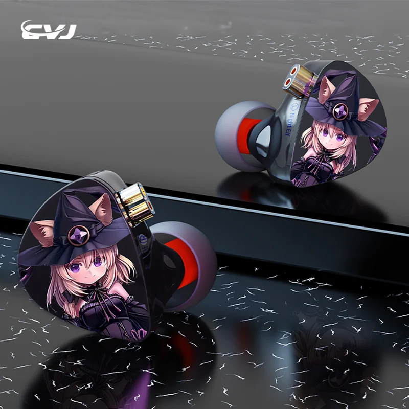 【CVJ Night Elf】 Dual-Channel Three-Unit in Ear Monitor Wired Earbuds with DLC Diamond Diaphragm IEM Earphones