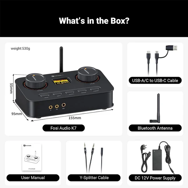 Fosi Audio K7 Desktop DAC & Headphone Amplifier