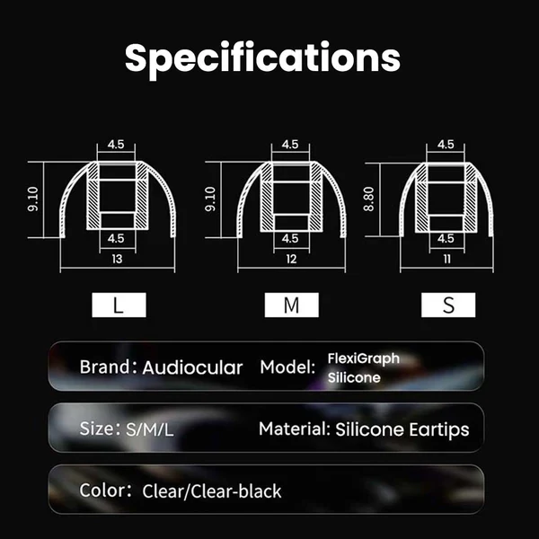 AUDIOCULAR FlexiGraph Eartips for IEMs