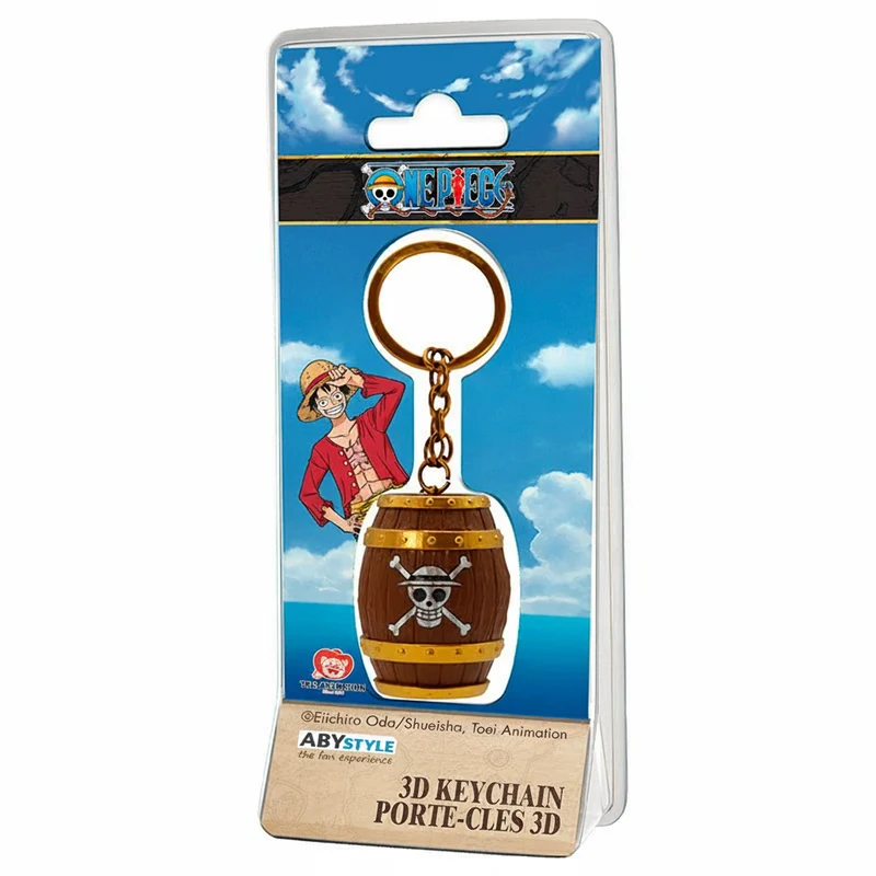 One Piece Porte-clés - Tonneau Pirate de l'Équipage du Chapeau de Paille