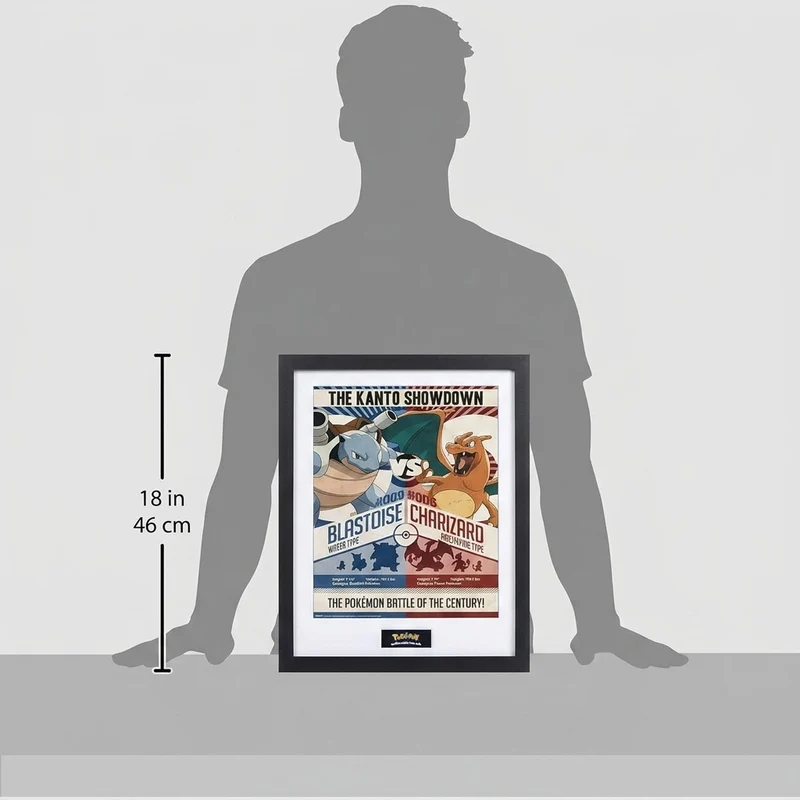 Affiche artistique Pokémon « Red vs Blue » - Florizarre vs. Dracaufeu (30x40cm)