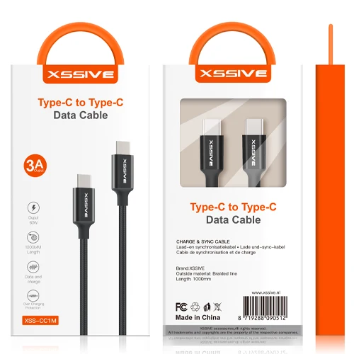 TYPE-C / TYPE-C BRAIDED CABLE 1M XSSIVE
