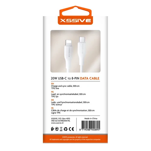 TPE TYP-C CABLE 1M C/L / FOR IPHONE 3M XSSIVE