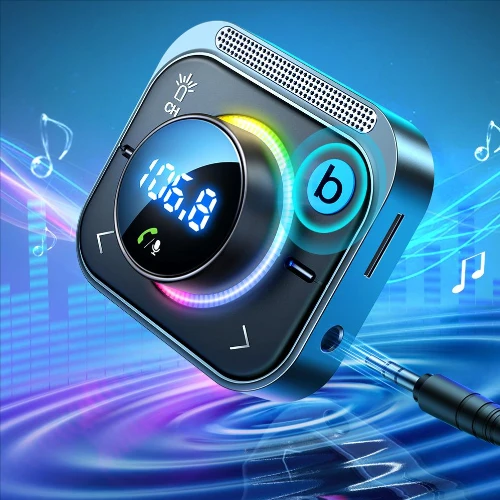 JOYROOM FM TRANSMITTER / 30W FAST CAR CHARGER 2XUSB-A / USB-C PD BLACK JR-CL18
