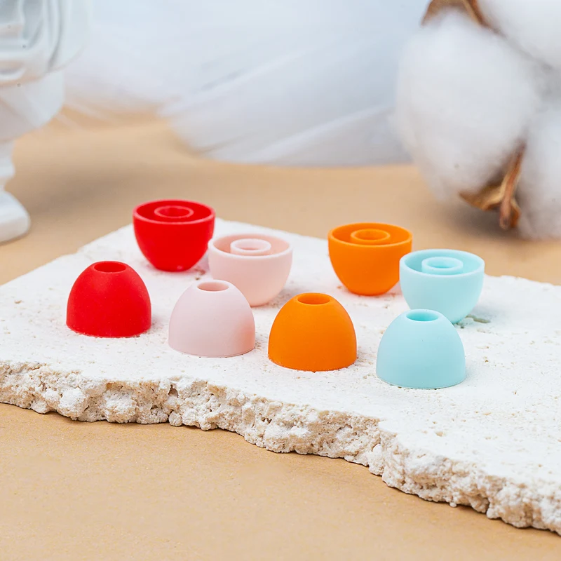 【KBEAR Rainbow——Clearance】Soft Silicone Earbuds Eartips 4mm Connector Hole 8PCS/4 Pairs