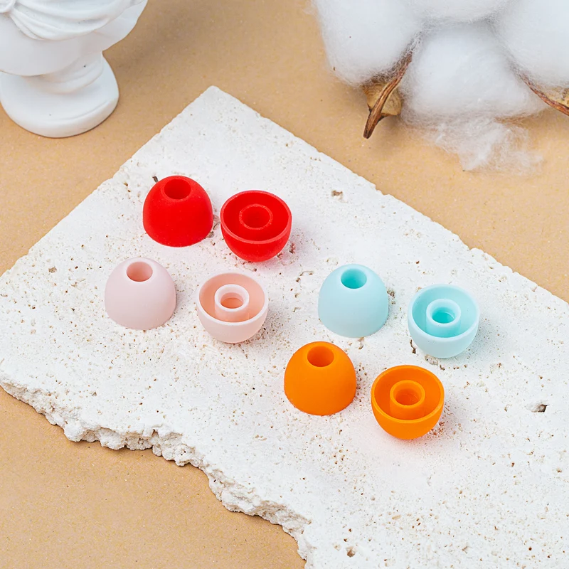 【KBEAR Rainbow——Clearance】Soft Silicone Earbuds Eartips 4mm Connector Hole 8PCS/4 Pairs