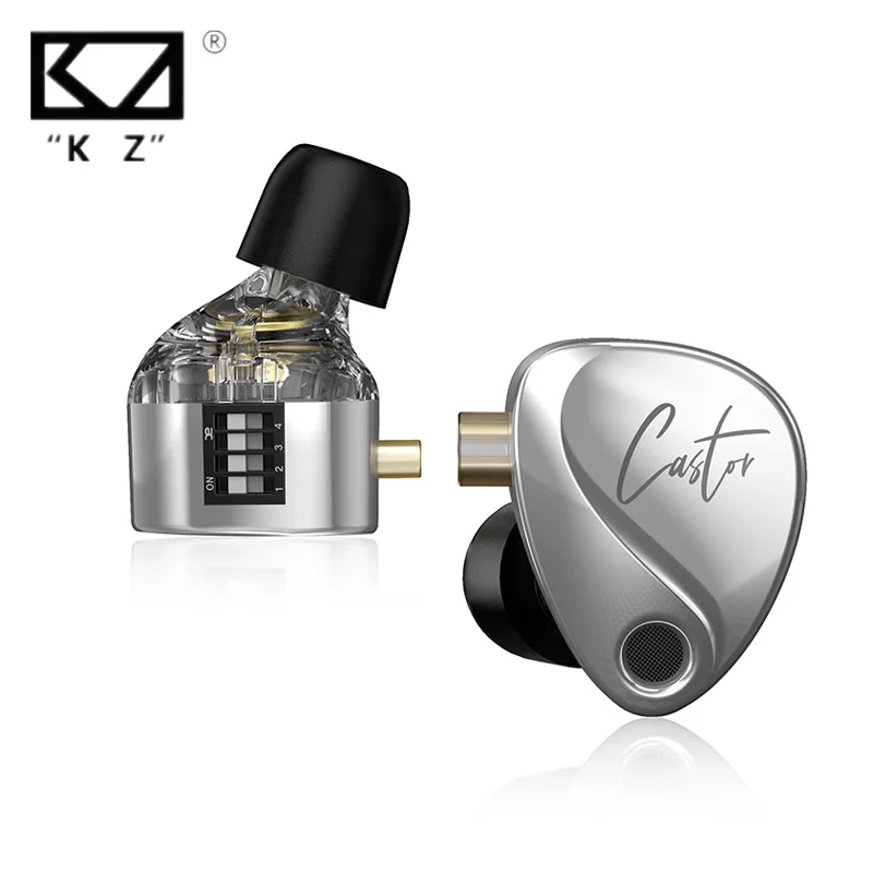 【KZ Castor】Dual-Dynamic Drivers IEM Headphones with 4 Tuning Switches