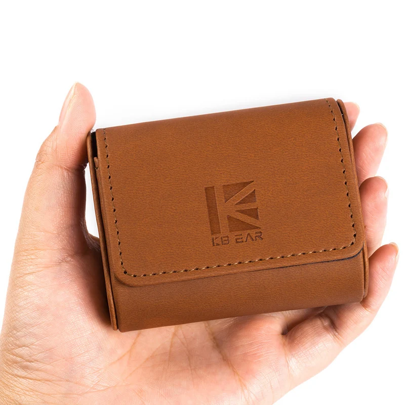 【KBEAR Leather Case 】High-end Leather Earphone Case Earphones and Cables Storage Case
