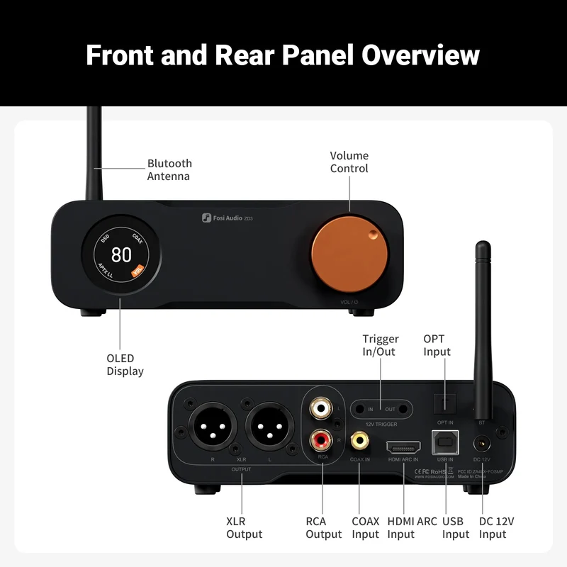Fosi Audio ZD3 Fully Balanced DAC & Preamplifier