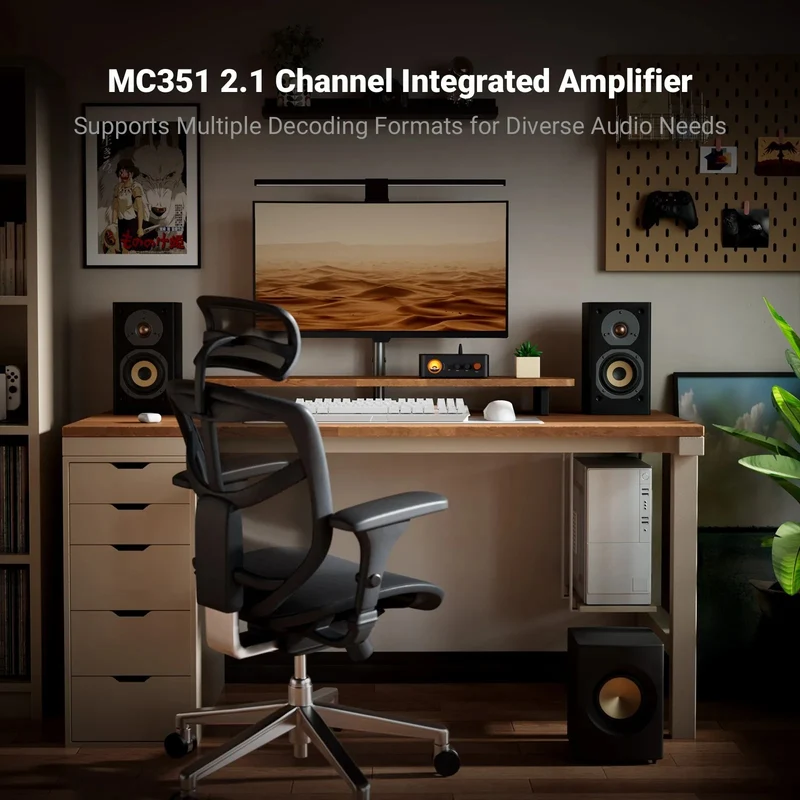 Fosi Audio MC351 2.1-Channel Bluetooth Power Amplifier With DAC For Speakers & Subwoofers