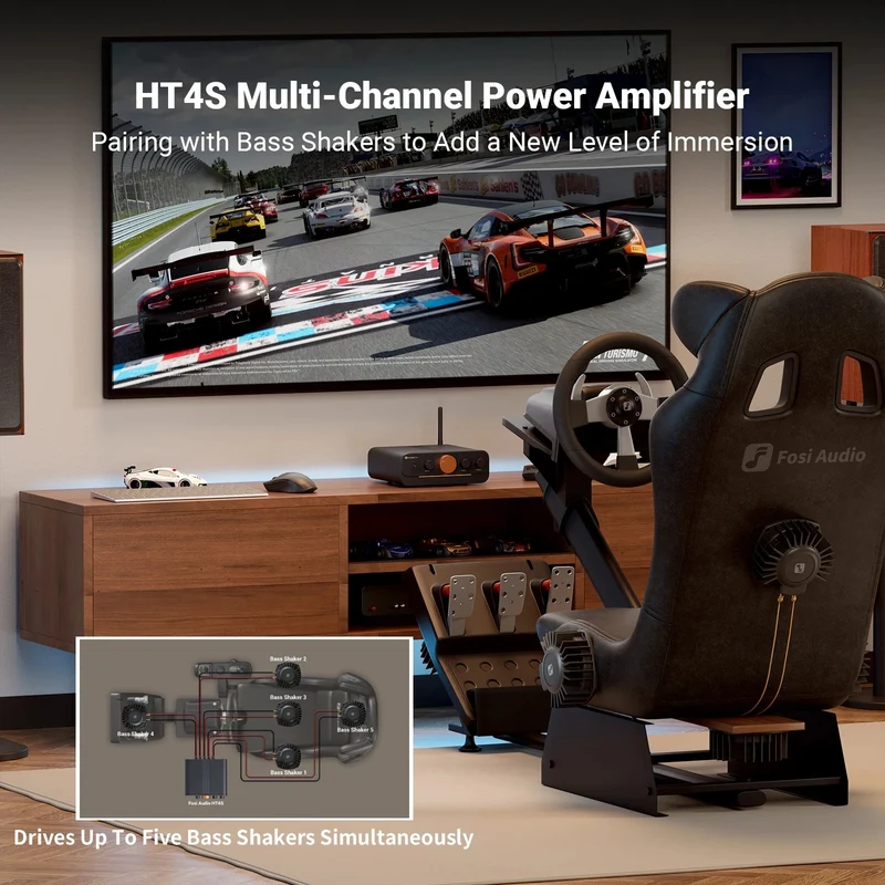 Fosi Audio HT4S Multi-Channel Bluetooth Power Amplifier For Speakers & Subwoofers