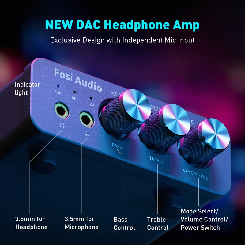 Fosi Audio K5 Pro Gaming DAC & Headphone Amplifier