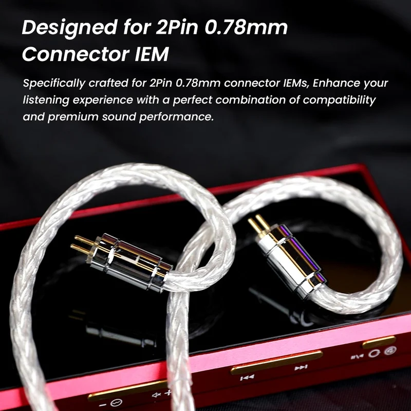 AUDIOCULAR C04 16-Core Silver-Plated Cable with Balanced 4.4mm Jack For IEMs