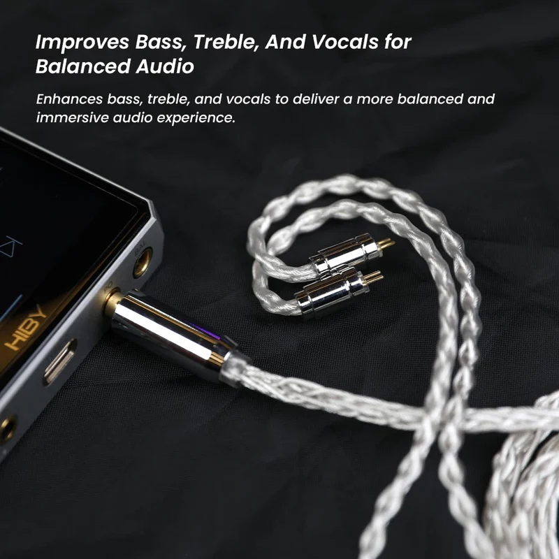 AUDIOCULAR C03 8-Core Silver-Plated Cable with 3.5mm Jack & Built-In Microphone For IEMs
