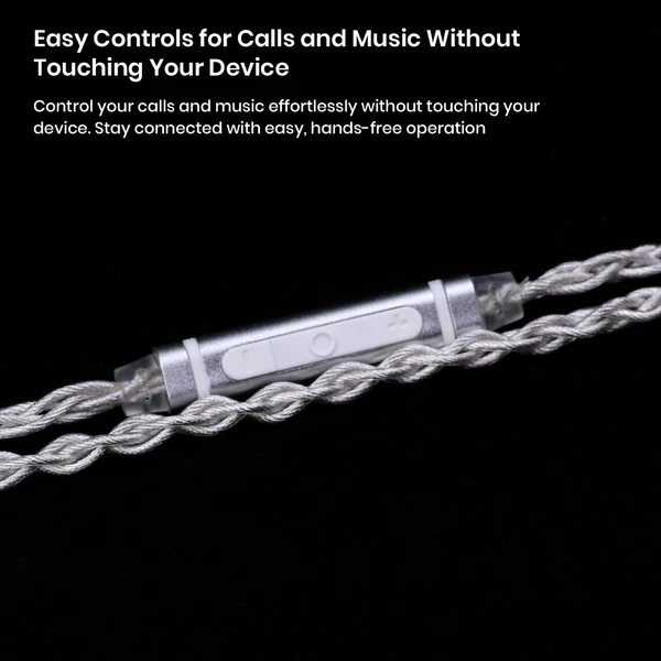 AUDIOCULAR C03 8-Core Silver-Plated Cable with 3.5mm Jack & Built-In Microphone For IEMs