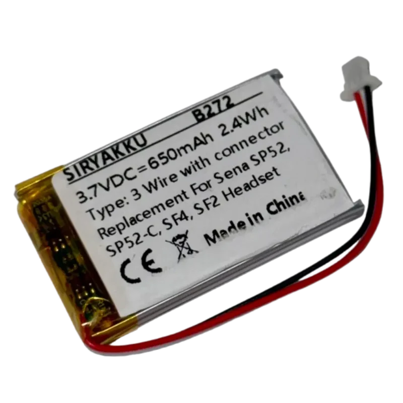 Batterie Li-Po 3.7V 650mAh Sena intercom moto 3 fils