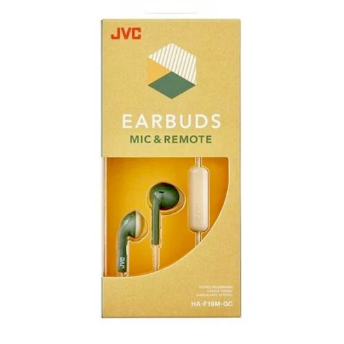 JVC EARBUDS MIC & REMOTE HA-F19MGC KHAKI GREEN CREAM