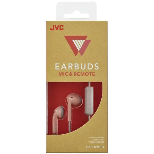 JVC EARBUDS MIC & REMOTE HA-F19M-PT POWDER PINK