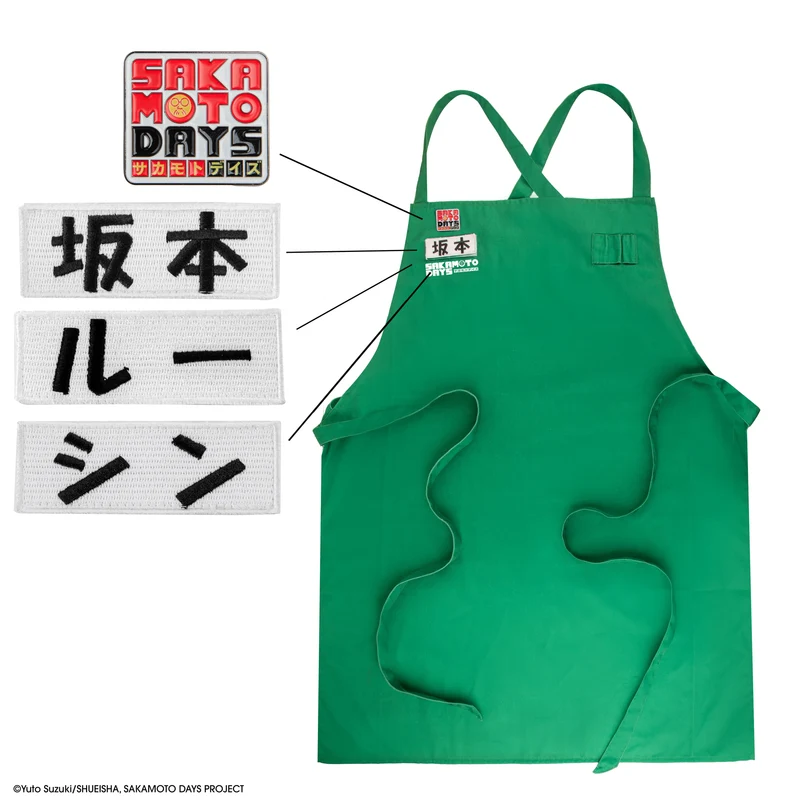 Tablier Sakamoto Days avec Pin et Patchs Velcro