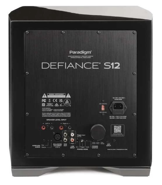 Paradigm Defiance S12 - Caisson de basses 800Watts avec HP de graves de 12'' Noir
