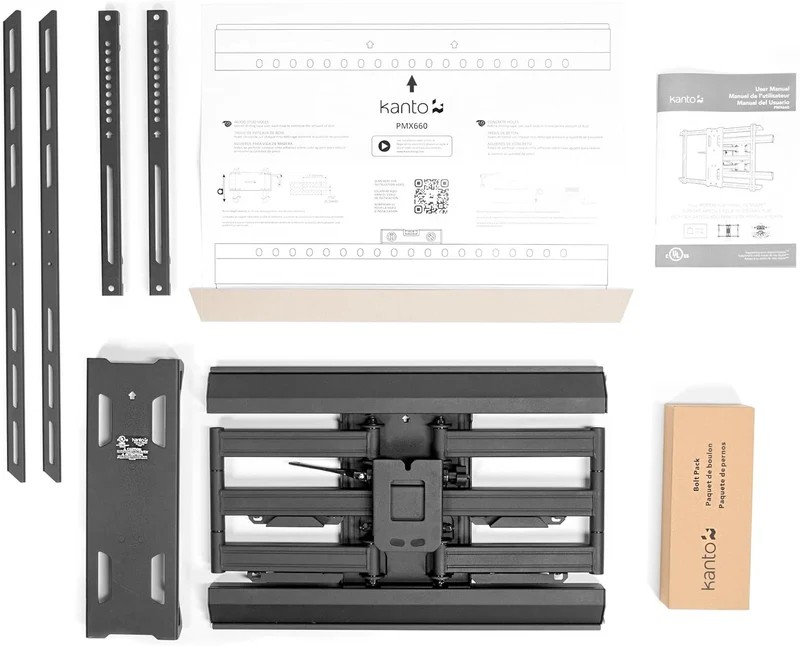 KANTO PMX660 -Support mural articulé pour téléviseurs de 37'' à 80'', 125 lb