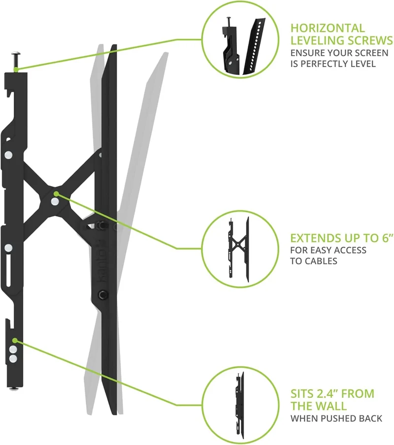 KANTO TE300-KANTO - Support mural articulé pour téléviseur de 43'' à 90'', 150 lb