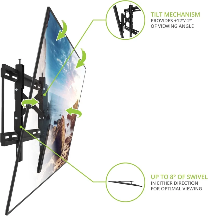 KANTO TE300-KANTO - Support mural articulé pour téléviseur de 43'' à 90'', 150 lb