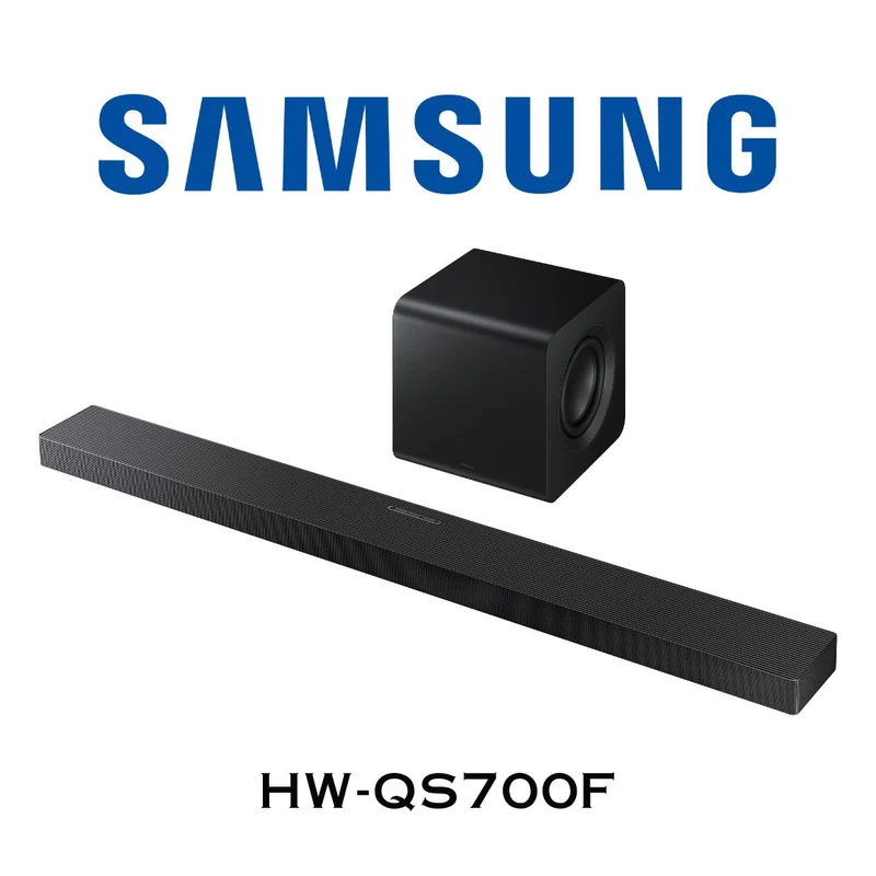 Samsung HW-QS700F - Barre de son 3.1.2, 8hp, Sub sans-fil 1 x 8'' actif + 1 x 6.5'' passif, UltraMince 2'', Dolby Atmos