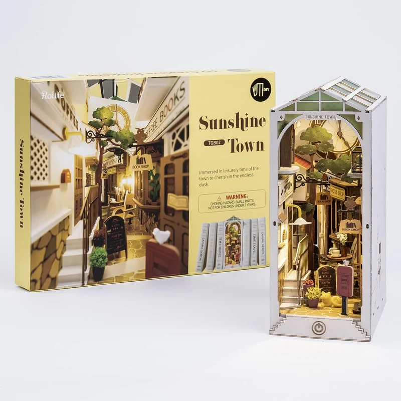 Kit de construction en bois Book Nook – Sunshine Town