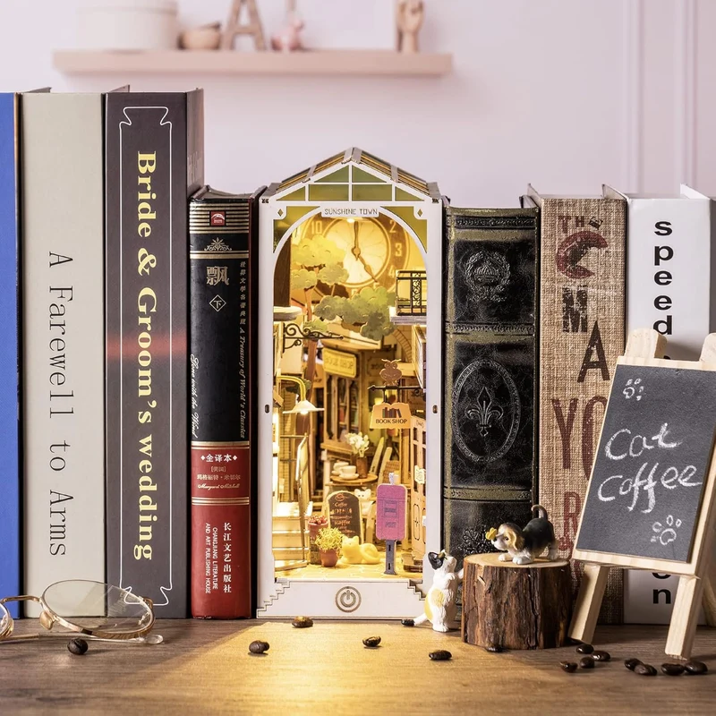 Kit de construction en bois Book Nook – Sunshine Town