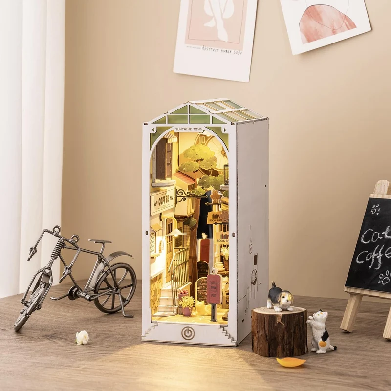 Kit de construction en bois Book Nook – Sunshine Town