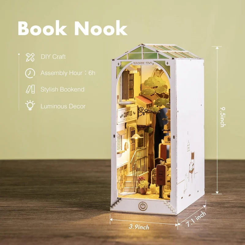 Kit de construction en bois Book Nook – Sunshine Town