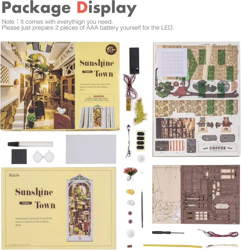 Kit de construction en bois Book Nook – Sunshine Town